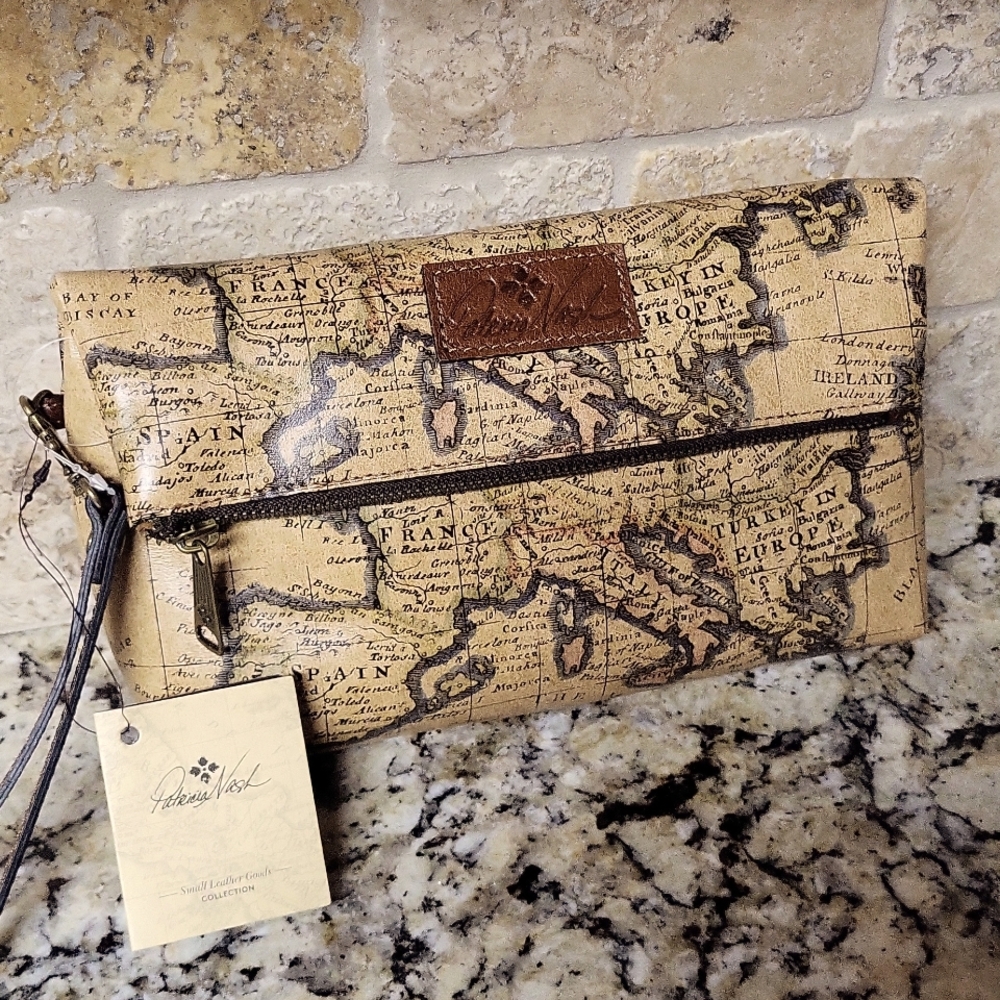Patricia Nash Euro Map Valerie Wristlet Clutch